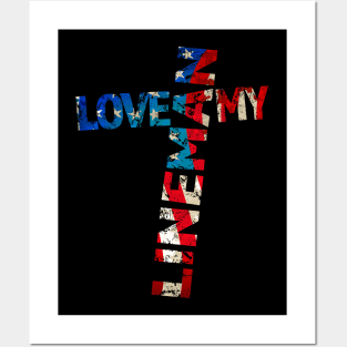 LOVE MY LINEMAN patriotic American design Posters and Art